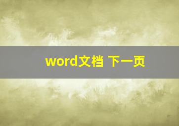 word文档 下一页